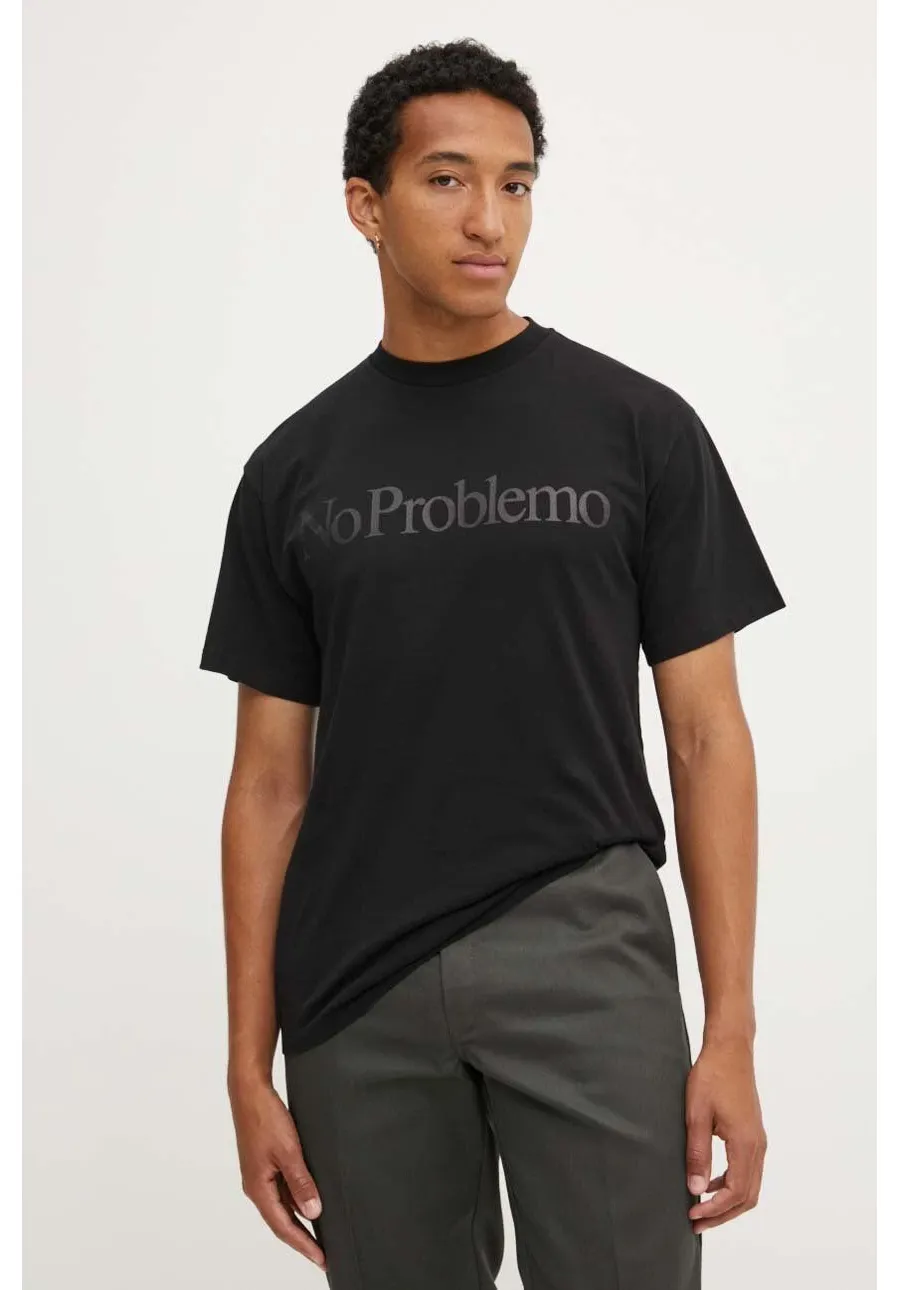 obrazek 1 Aries t-shirt bawełniany kolor czarny z nadrukiem