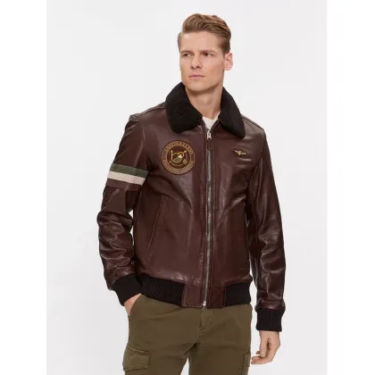 Zdjęcie Aeronautica Militare Kurtka skórzana 232PN933PL147 Brązowy Regular Fit