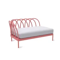 Picture Les Arcs right corner module in antique pink color without cushion for the garden and terrace