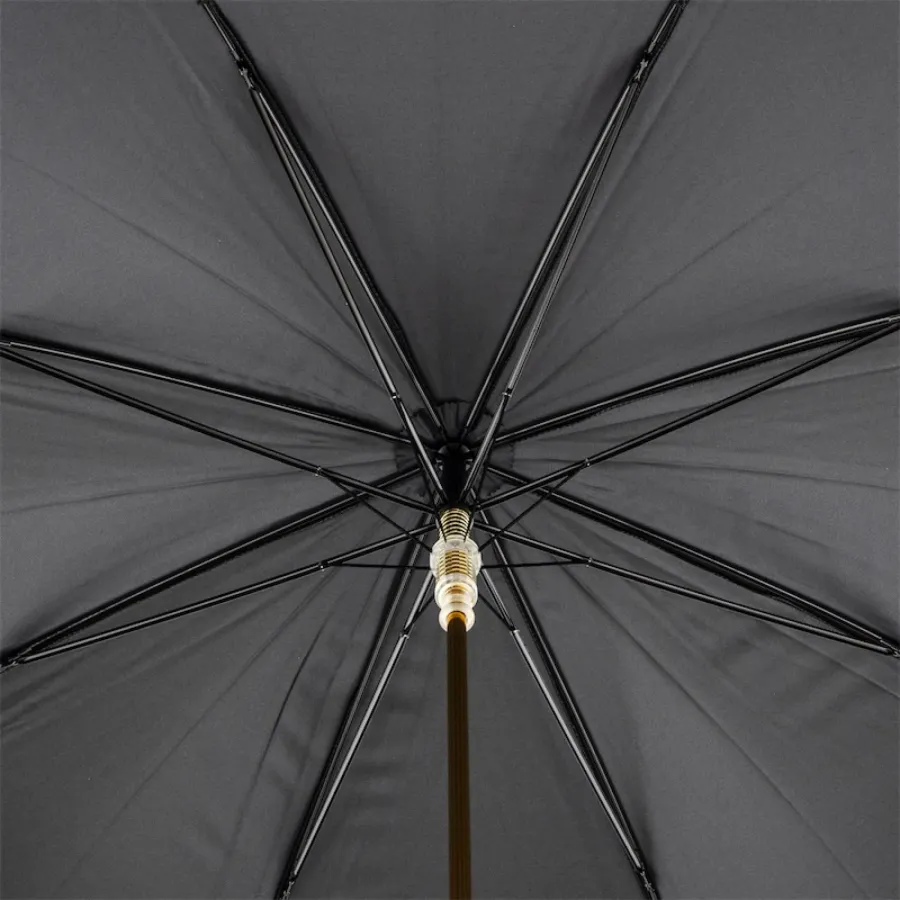 obrazek 6 Stylowy czarny parasol męski z rączką w kształcie głowy niedźwiedzia – Pasotti
