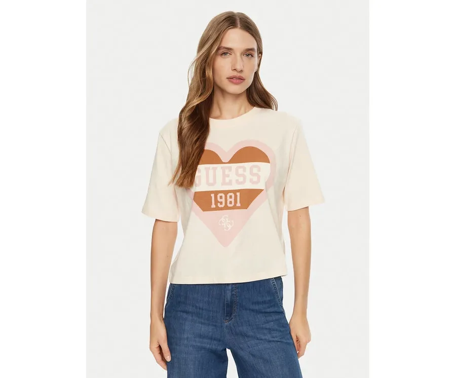obrazek 1 Guess T-Shirt V5RI01 I3Z14 Écru Regular Fit