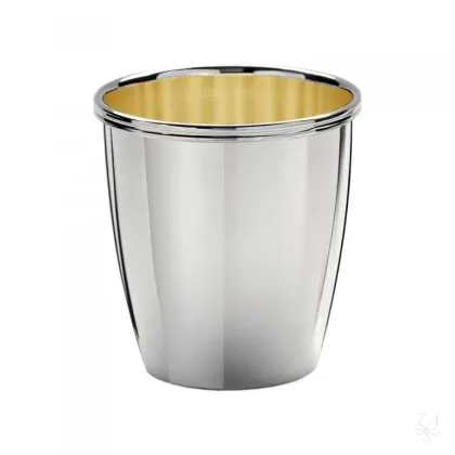 Picture Stylish silver children's mug, plated with gold inside - Zaramella Argenti