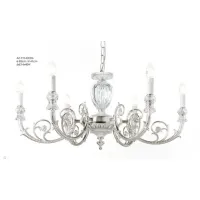 Picture Chandelier with six lights in cast brass and Florentine crystal - Il Paralume Marina