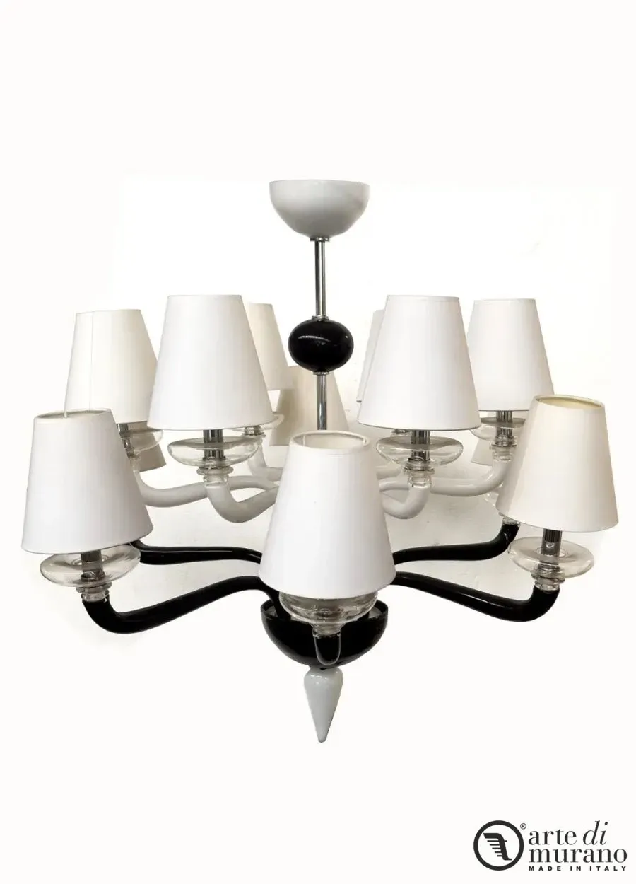 obrazek 1 Ozdobny żyrandol wykonany ze szkła Murano na 12 żarówek