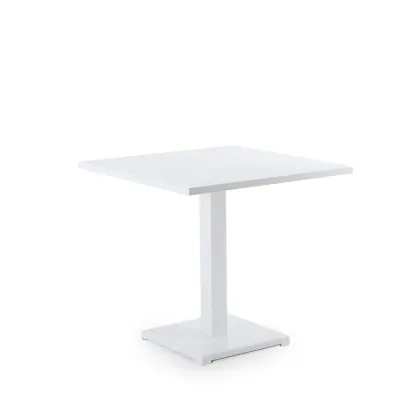 Zdjęcie Stylowy biały stolik Conrad 80×80 cm do ogrodu lub na taras
