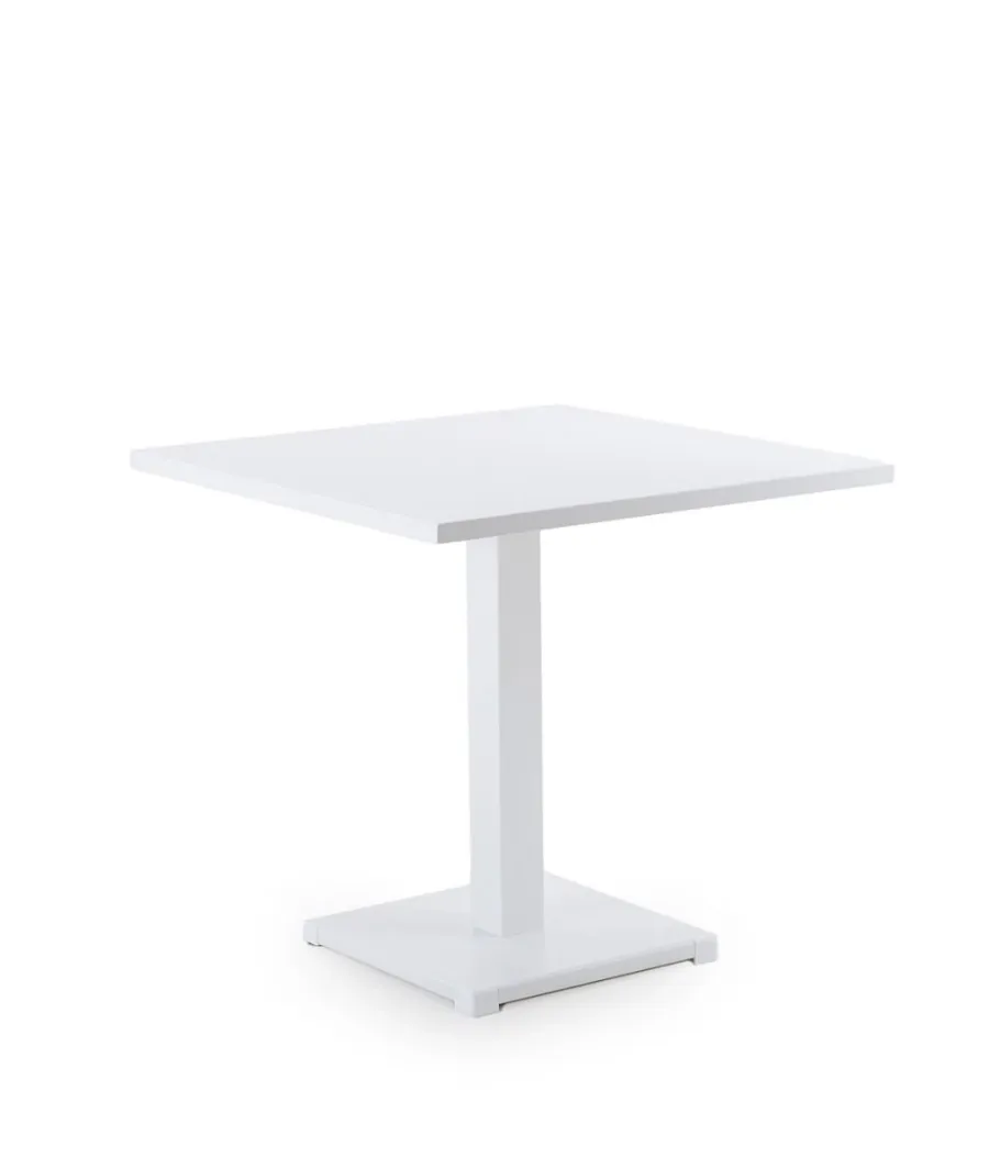 obrazek 1 Stylowy biały stolik Conrad 80×80 cm do ogrodu lub na taras