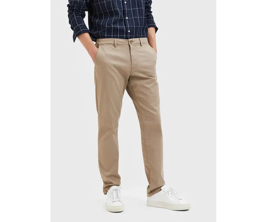 obrazek 1 Selected Homme Chinosy New 16087663 Beżowy Slim Fit