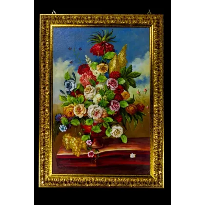 Zdjęcie Stylowy kwiatowy obraz 3D z porcelany