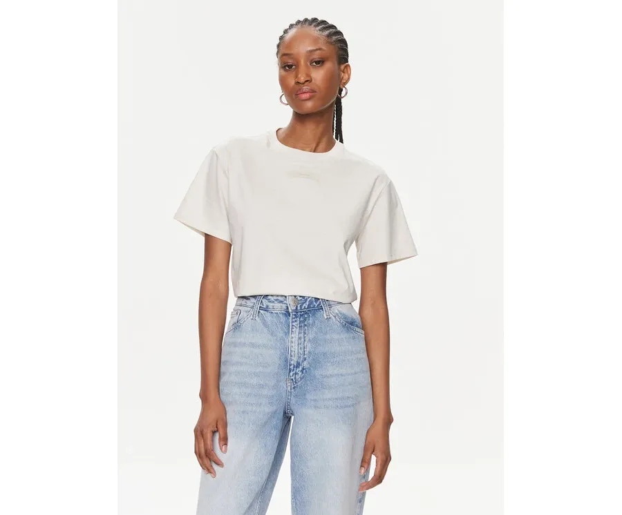 obrazek 1 Calvin Klein T-Shirt Micro Logo K20K206629 Écru Regular Fit