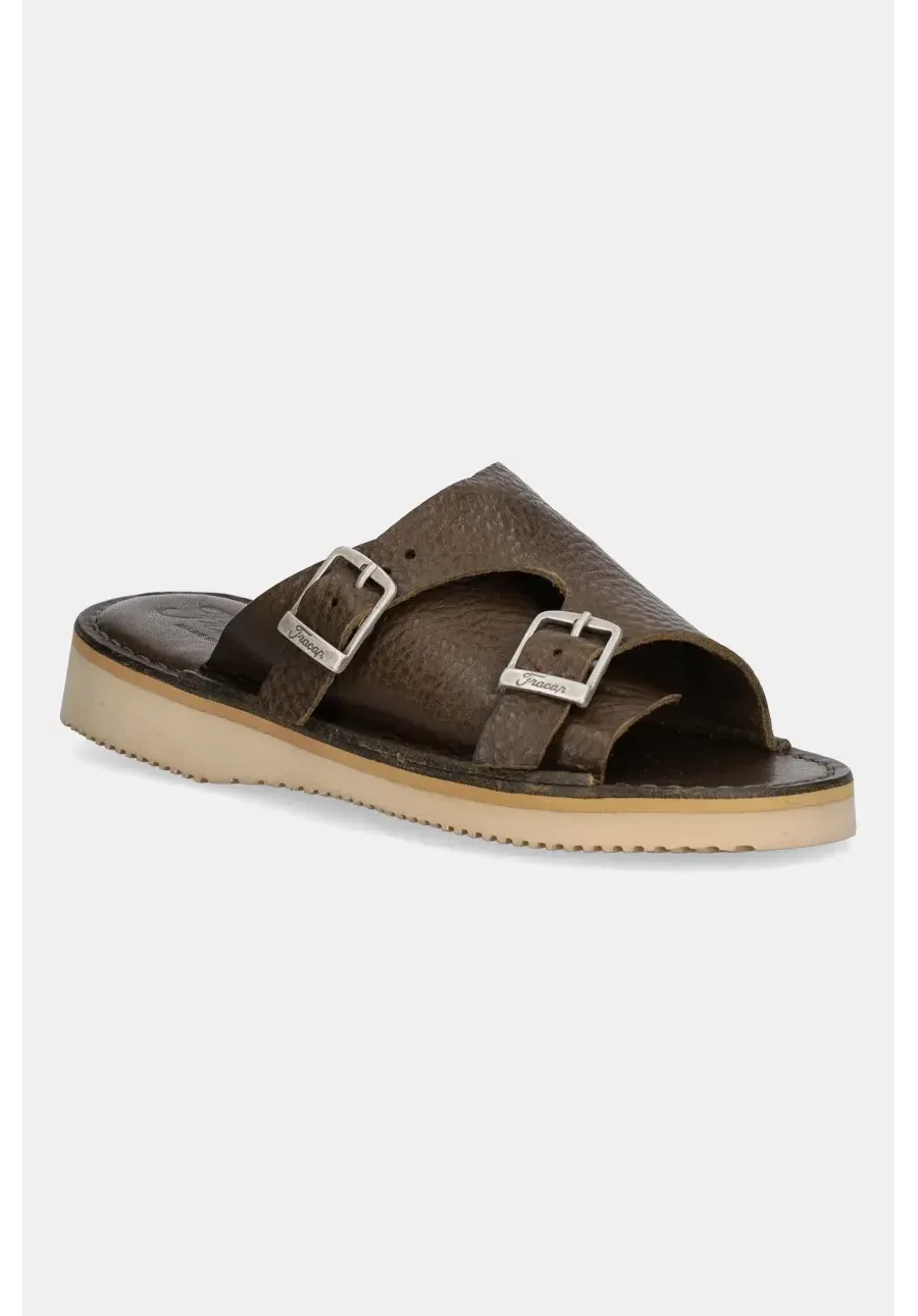 obrazek 1 Fracap klapki skórzane Sandals kolor zielony D110