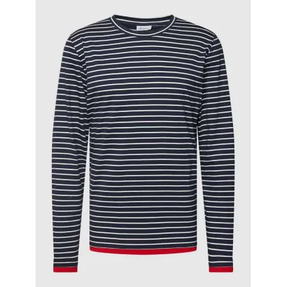 Zdjęcie Bluzka z długim rękawem i wzorem w paski na całej powierzchni model ‘Hanne’