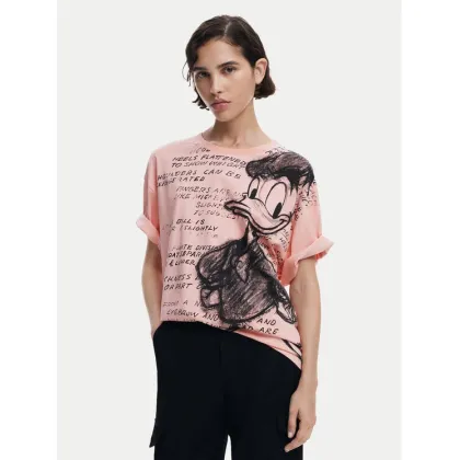 Zdjęcie Desigual T-Shirt Donald 25SWTKAH Różowy Loose Fit