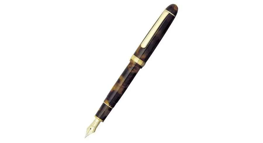 picture 1 Platinum Celluloid Tortoise Fountain Pen
