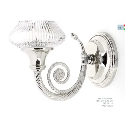 Zdjęcie Lampa ścienna z pojedynczym kryształowym abażurem - Il Paralume Marina