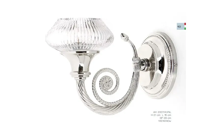 obrazek 1 Lampa ścienna z pojedynczym kryształowym abażurem - Il Paralume Marina
