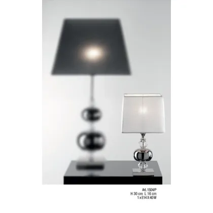Picture Table lamp with nickel balls and crystals – Il Paralume Marina