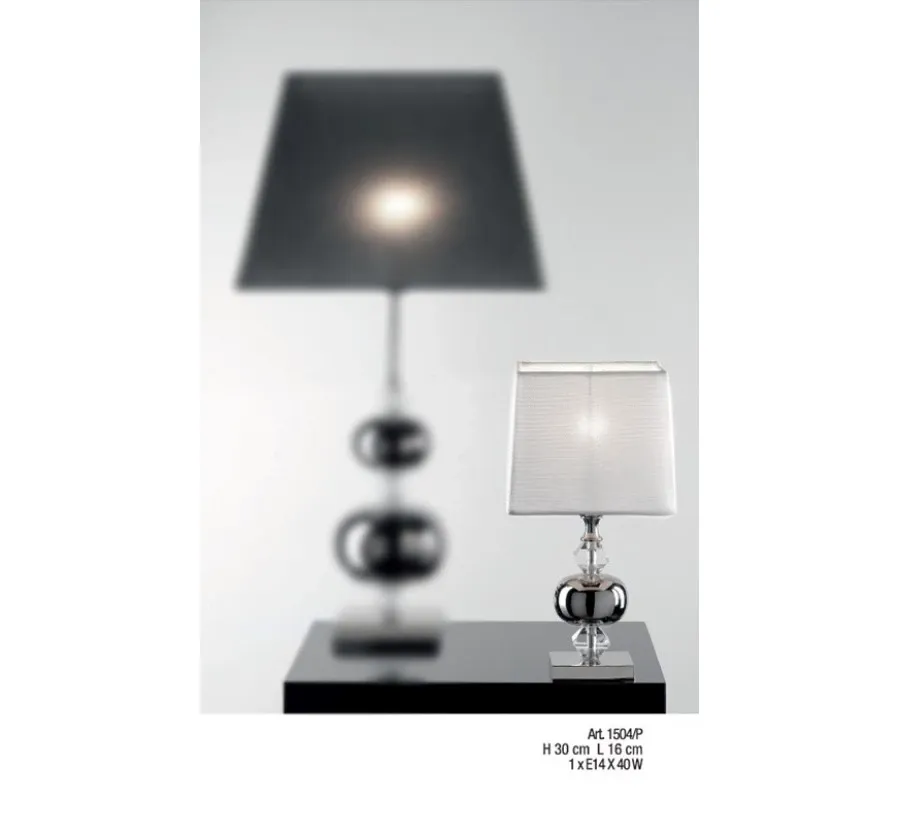 obrazek 1 Lampa stołowa z kulkami z niklu i kryształami – Il Paralume Marina