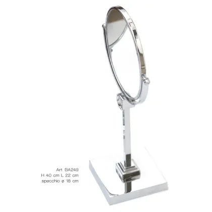 Zdjęcie Lusterko stołowe z powiększeniem (2×) z mosiądzu krome z elementami Swarovskiego - Il Paralume Marina