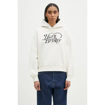 Zdjęcie Carhartt WIP bluza Hooded Harttbreaker Sweat damska kolor beżowy z kapturem z nadrukiem I034418.D6XX