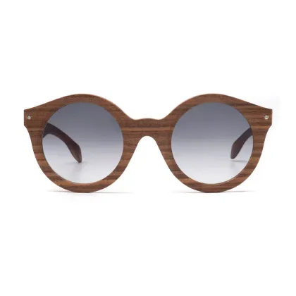 Zdjęcie Dębowe, okrągłe okulary dla kobiety - Legno Light