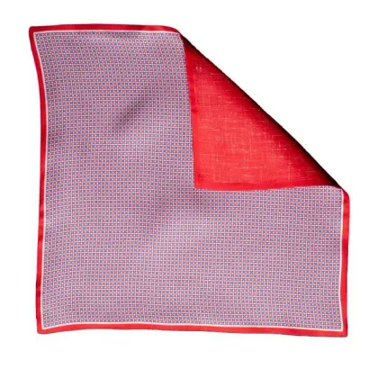 Picture Double-sided patterned silk pocket square