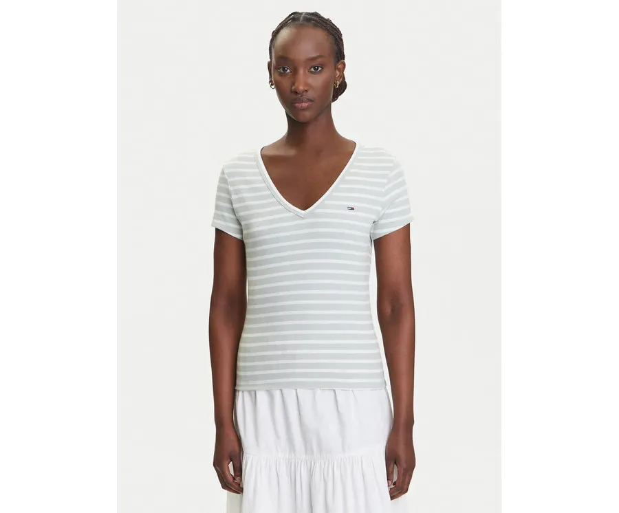 obrazek 1 Tommy Jeans T-Shirt Essential DW0DW17385 Zielony Slim Fit