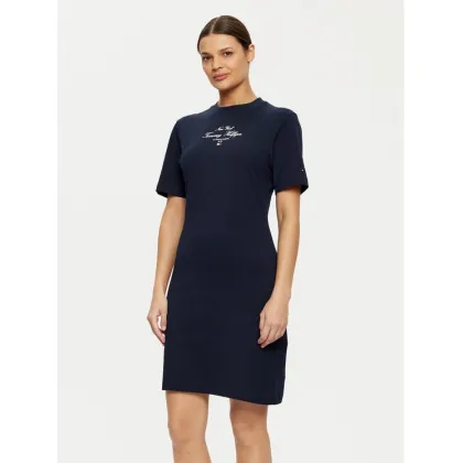 Zdjęcie Tommy Hilfiger Sukienka codzienna Short Sleeve Short Dress WW0WW43830 Granatowy Slim Fit