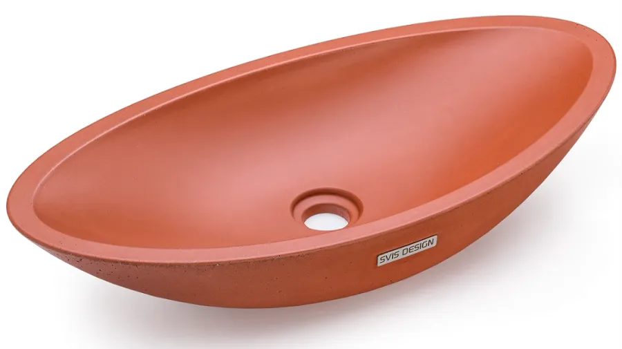 obrazek 2 Designerska umywalka 60 cm ORION BASIC – ceglasty, bez dekoru, bez lakieru