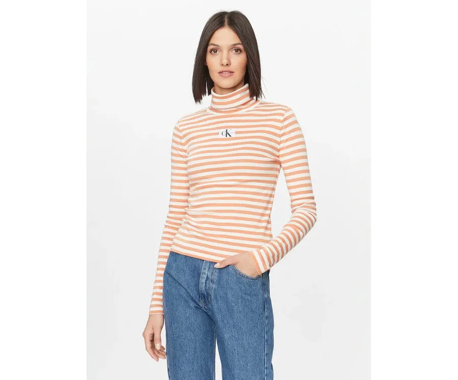 obrazek 1 Calvin Klein Jeans Golf J20J222246 Pomarańczowy Slim Fit