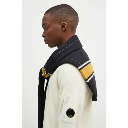 Zdjęcie AMBUSH szalik wełniany Knit Sweater Scarf kolor granatowy wzorzysty BMMA002F24KNI0011010