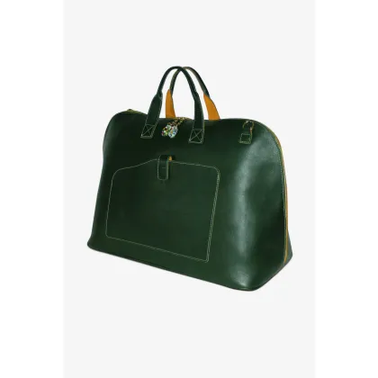 Zdjęcie Elegancka torba skórzana w kolorze butelkowej zieleni - Terrida