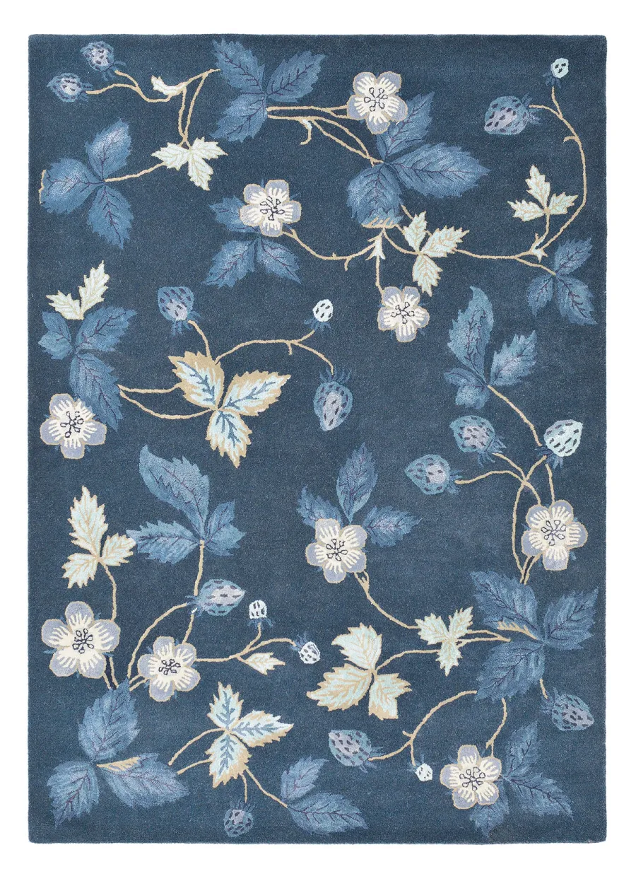 obrazek 1 Luksusowy niebieski dywan w kwiaty - WILD STRAWBERY NAVY 38118