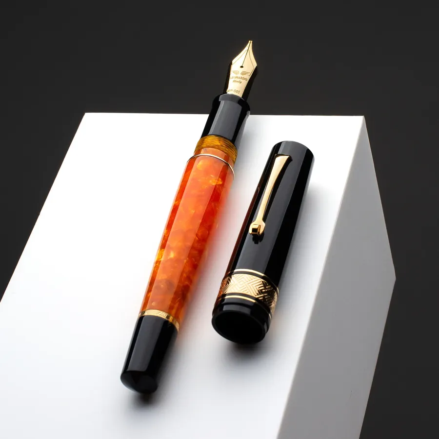 obrazek 3 Eleganckie pomarańczowo -czarne pióro z limitowanej edycji Leonardo ,, MZG Dolcevita black/ornage - limited edition