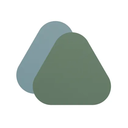 Zdjęcie Oryginalna trójkątna podkładka pod kieliszek ze skóry w kolorze jasnego błękitu i liści eukaliptusa