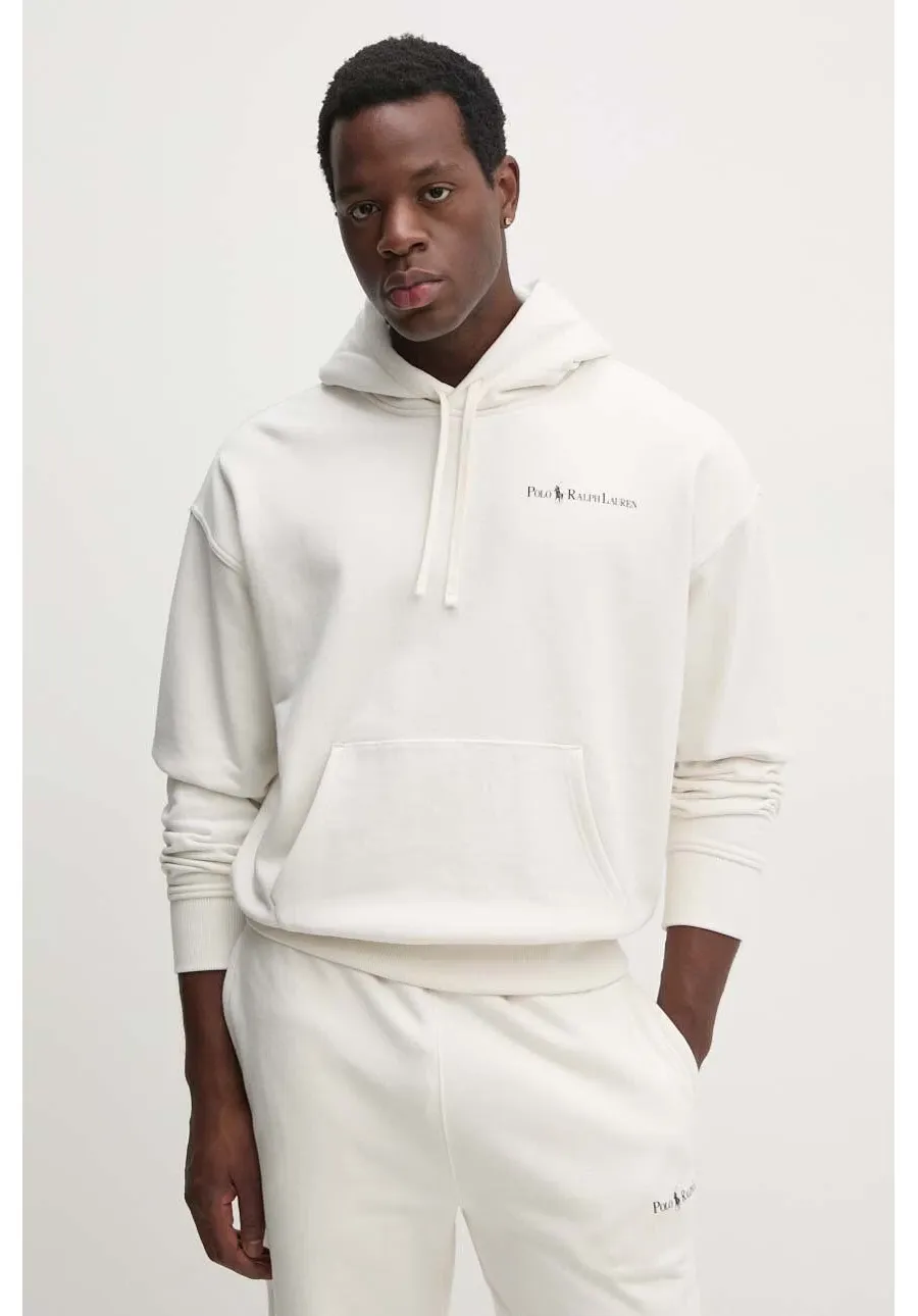 obrazek 1 Polo Ralph Lauren bluza męska kolor biały z kapturem z nadrukiem
