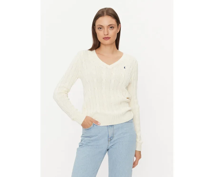 obrazek 1 Polo Ralph Lauren Sweter 211891641009 Écru Regular Fit