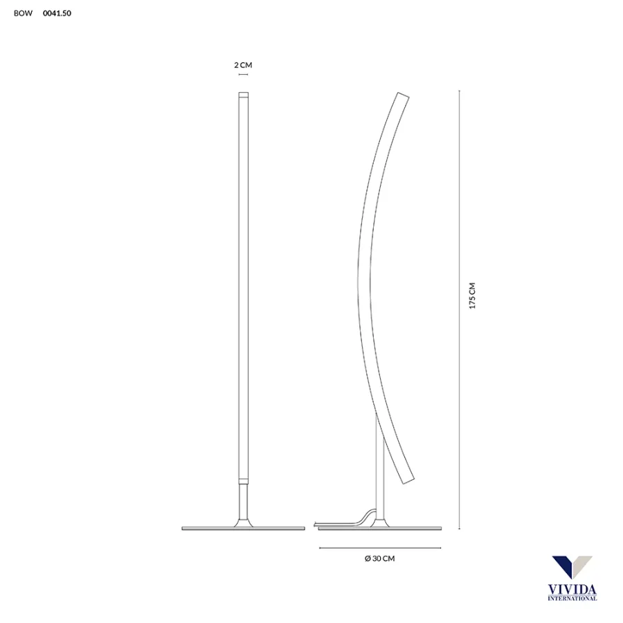 obrazek 2 Lampa stojąca Bow w kolorze piaskowym - h. 175 cm