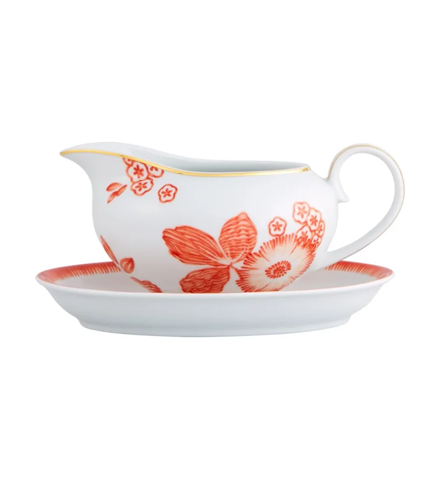 obrazek 1 Porcelanowa sosjerka ze spodkiem Coralina stworzona przez projektanta Oscara de la Renta - Vista Alegre