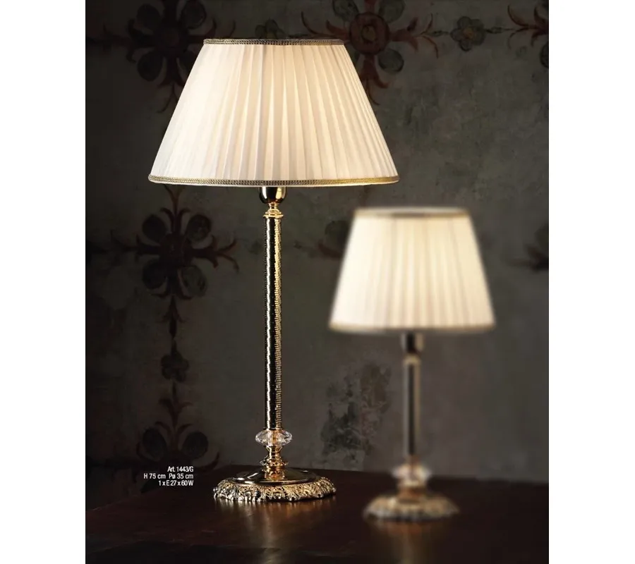 obrazek 1 Lampa z polerowaną mosiężną rurką diamentową i wstawkami Swarovskiego – Il Paralume Marina