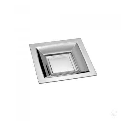 Picture Stylish square silver basket with a modern design - Zaramella Argenti
