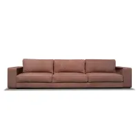 Zdjęcie Włoska czteroosobowa sofa tapicerowana skórą lub tkaniną z litego drewna - Ulivi Salotti