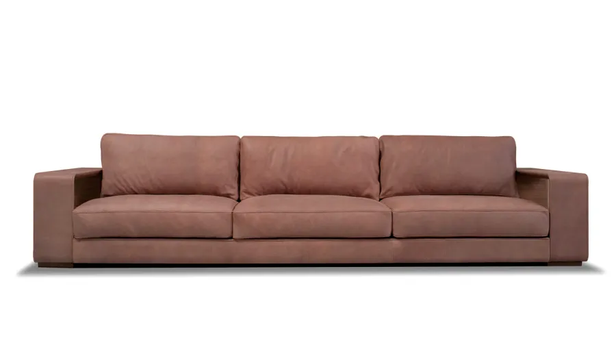 obrazek 1 Włoska czteroosobowa sofa tapicerowana skórą lub tkaniną z litego drewna - Ulivi Salotti