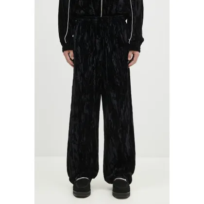 Zdjęcie Martine Rose spodnie dresowe welurowe Wide Leg Trackpant kolor czarny gładkie 165WF04001
