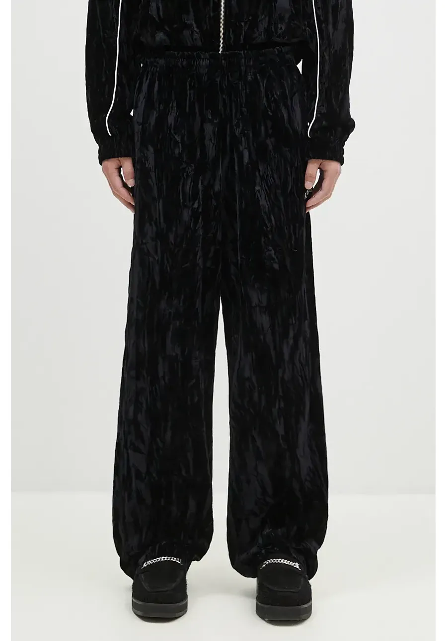 obrazek 1 Martine Rose spodnie dresowe welurowe Wide Leg Trackpant kolor czarny gładkie 165WF04001
