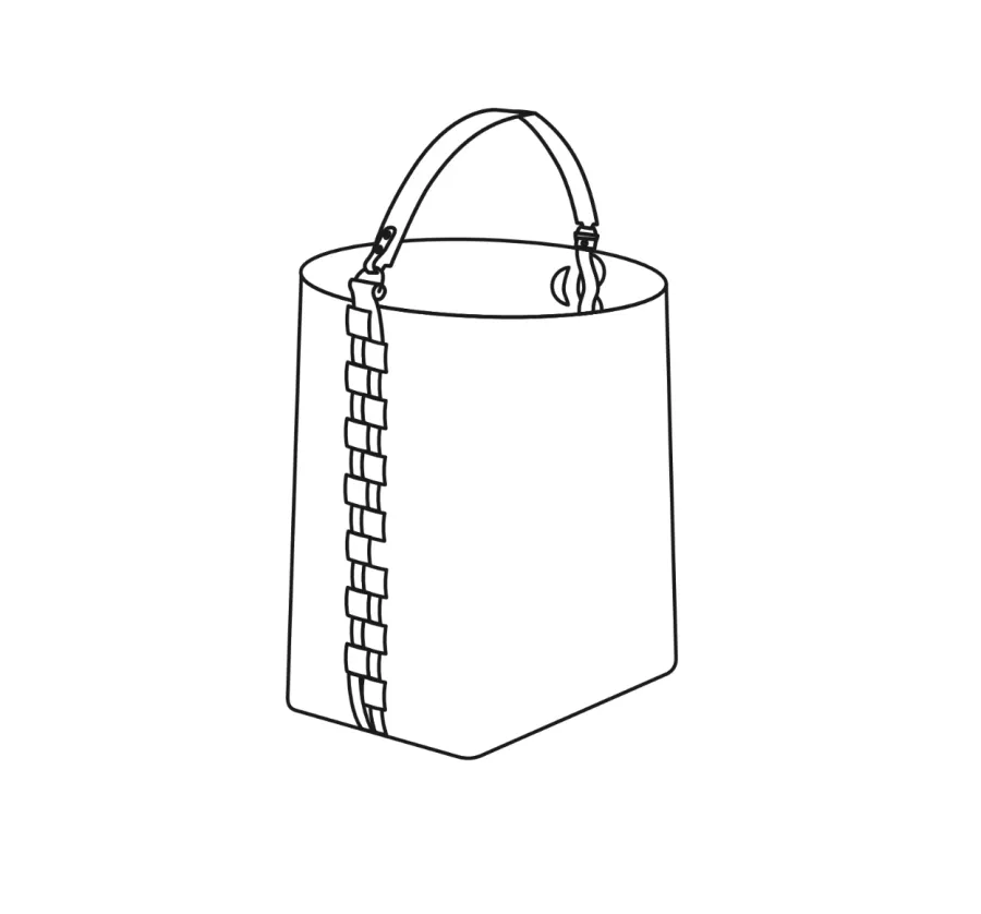 obrazek 2 Elegancki skórzany koszyk Helena 35x30xH45 cm w kolorze pastelowego błękitu