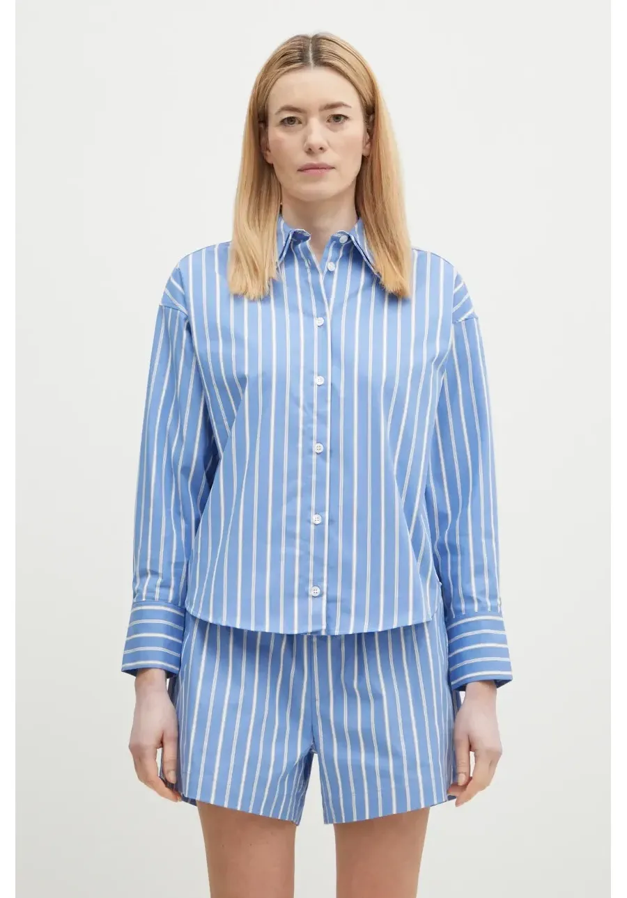 obrazek 1 Axel Arigato koszula Tailor Striped Shirt damska kolor niebieski relaxed z kołnierzykiem klasycznym A2869001