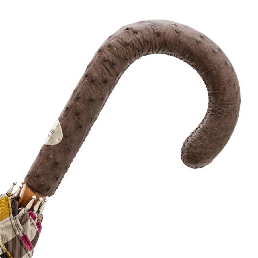 obrazek 3 Piękny parasol męski w wielokolorowe paski z oryginalną rączką - Pasotti