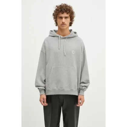 Zdjęcie 1017 ALYX 9SM bluza bawełniana Boxy Pullover Hoodie męska kolor szary z kapturem z aplikacją AAMSW0248FA01