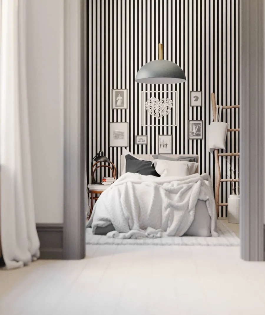 obrazek 1 275x30x2,4 cm LD (6 lameli slim biały mat) panel akustyczny na płycie MDF 6 mm - dekoracja ścienna 3D