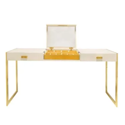 Zdjęcie Elegancka biała konsola z dwoma szufladami - Ana Roque